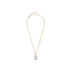 Crystal Pendant Link Chain Necklace