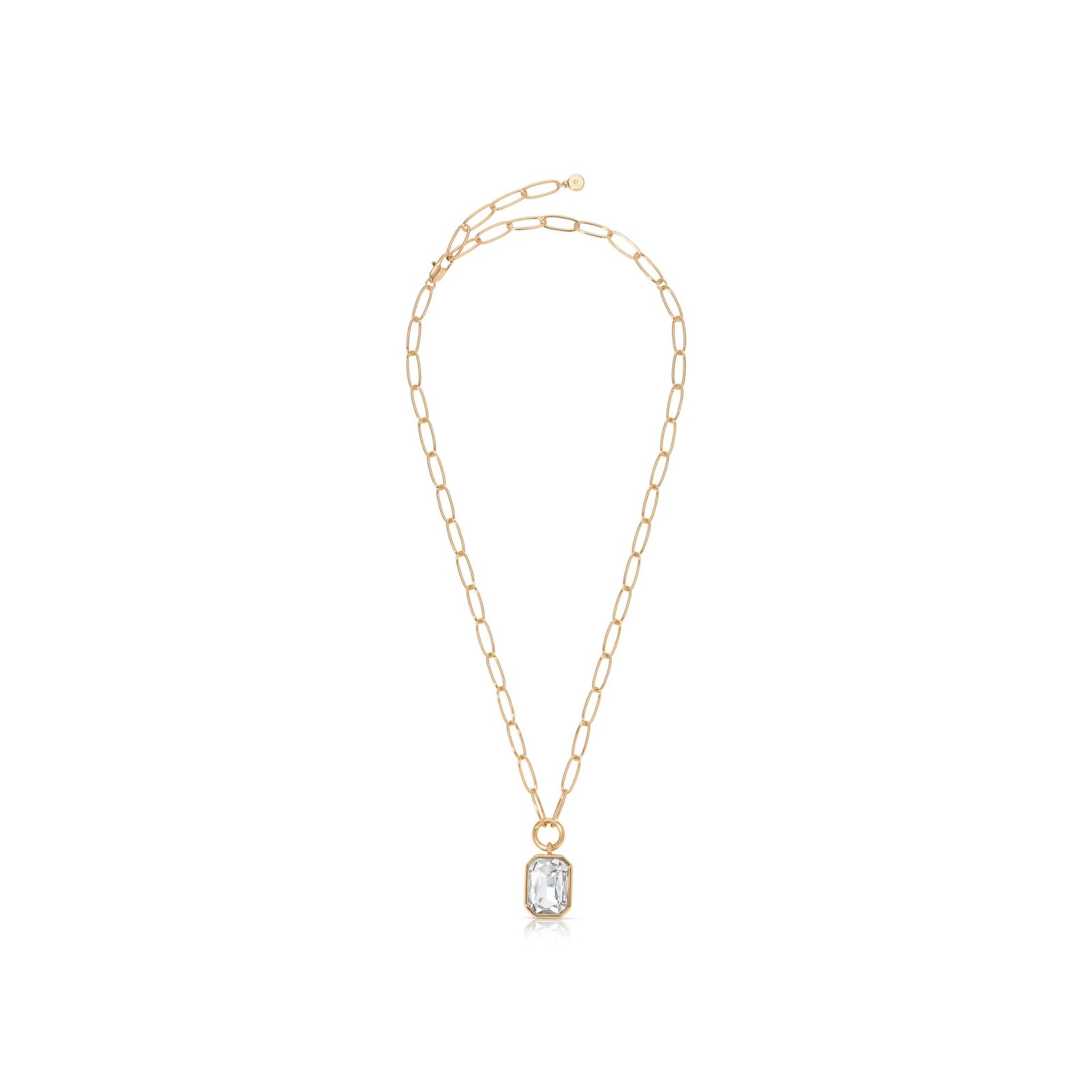 Crystal Pendant Link Chain Necklace