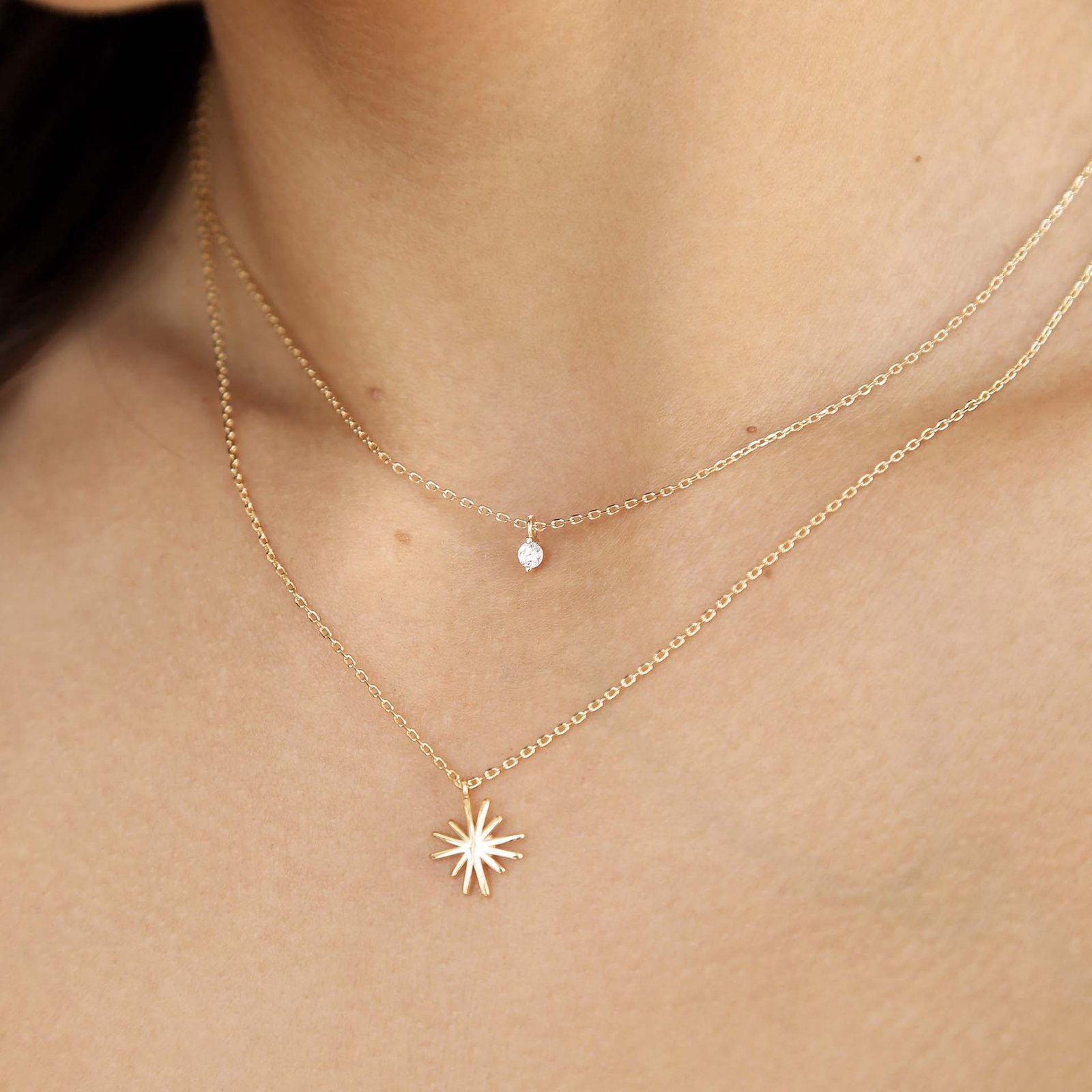 Starburst Layered Artificial Pendant Necklace - Image 4